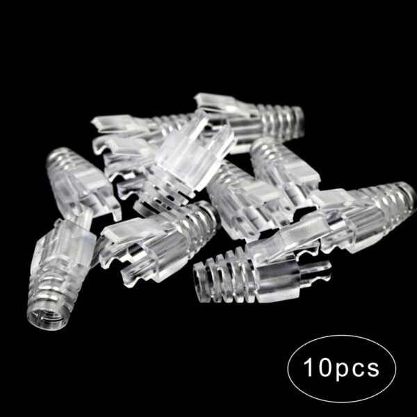 10pcs Universal CAT5E CAT6 RJ45 Ethernet Network Cable Strain Relief Boots Cable Connector Plug Cover RJ-45 Connector Protector 2