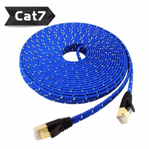 New Arrival Durable50cm1M1.5m 3M 5m10M 15M 20M 30m CAT7E Ethernet Internet Network Patch LAN Flat Cable Cord For Computer Laptop 1