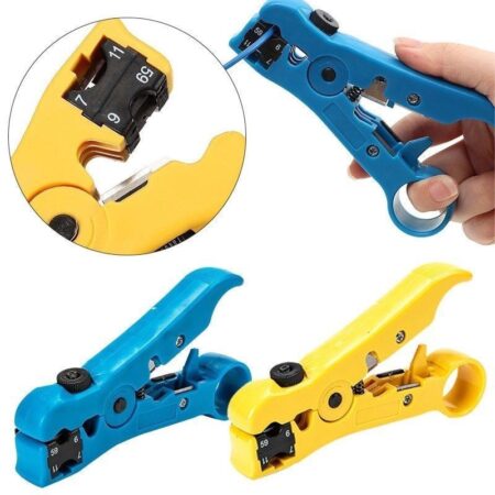 Flat or Round UTP Cat5 Cat6 Wire Coax Coaxial Stripping Tool Universal Cable Stripper Cutter Stripping Pliers Tool for Network 1
