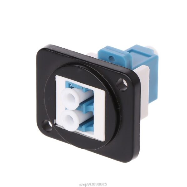 RJ45 D-Type LC Optical Fiber Straight Connector Chassis Panel Mounting Socket Holder Extension Module Socket Jack-Modular CAT5E 4