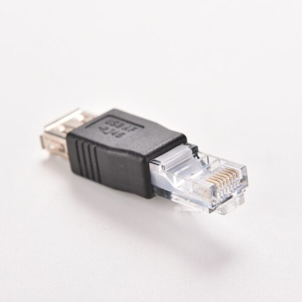 Transverter Plug PC Crystal Head RJ45 Male to USB 2.0 AF A Female Adapter Connector Laptop LAN Network Cable Ethernet Converter 4