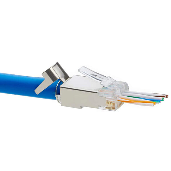 20 Pcs Cat6/6A RJ45 Pass Through Modular Plugs, Shielded (STP) External Ground Connector,EZ Crimp 2