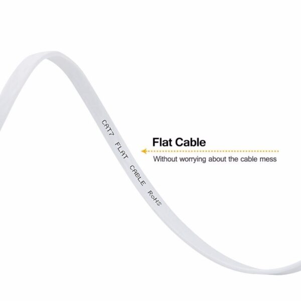 Cat7 Ethernet Flat Patch Network Cable, Shielded (STP) with Snagless Rj45 Connectors-30cm 1ft 3