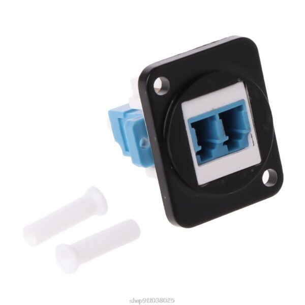 RJ45 D-Type LC Optical Fiber Straight Connector Chassis Panel Mounting Socket Holder Extension Module Socket Jack-Modular CAT5E 1