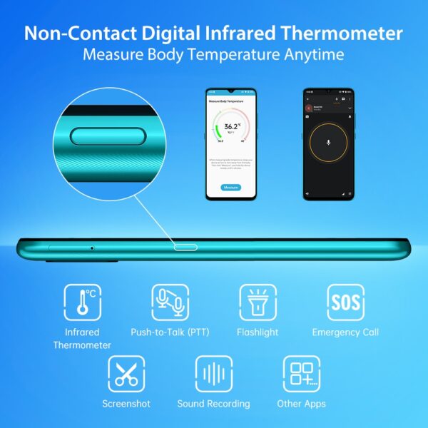 In-Stock UMIDIGI A7S Smart Phone 6.53" Screen 32GB 4150mAh Triple Camera Global Version Cellphone Infrared Temperature Sensor 4