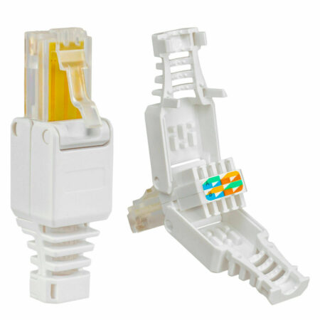 White RJ45 Tool-less Connector No Crimp Connectors CCTV Ethernet Cable Tool-less CAT6 Crystal Head Plug 1