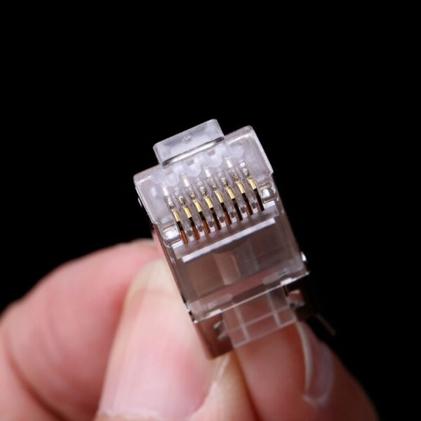 5Pcs RJ45 8P8C CAT7 Network Cable Modular Plugs Shielded Version AWG23 0.57mm 4