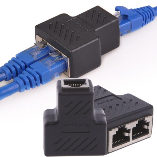 1 To 2 Ways LAN Ethernet Network Cable RJ45 Female Splitter Connector Adapter 32CB 6