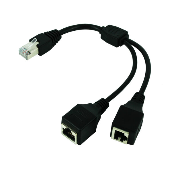 RJ45 1 Male to 2 Female Socket Port LAN Ethernet Network Splitter Y Stable Transmission Cat5e Cat5 Cat6 Easy Adapter Cable 1