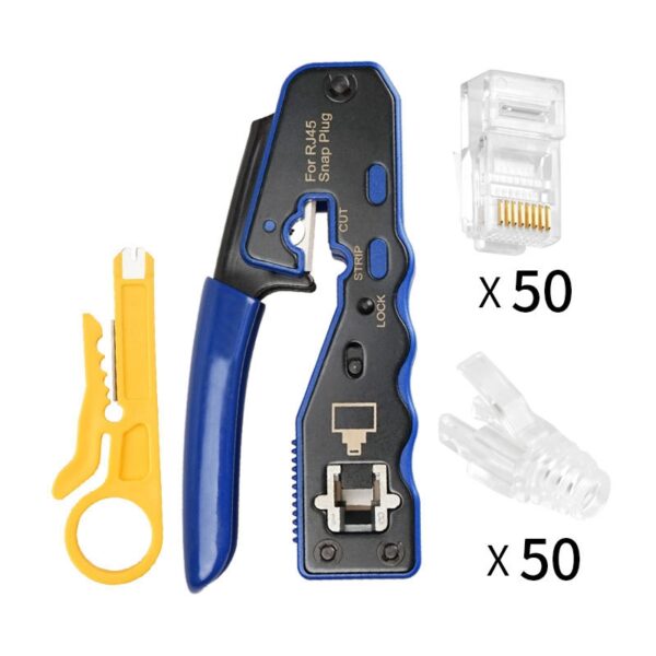 RJ45 Crimper Tool Kit for Cat6 Cat5 Cat5E 8P8C Modular Connectors All-In-One Network Tool Cable Crimper 3