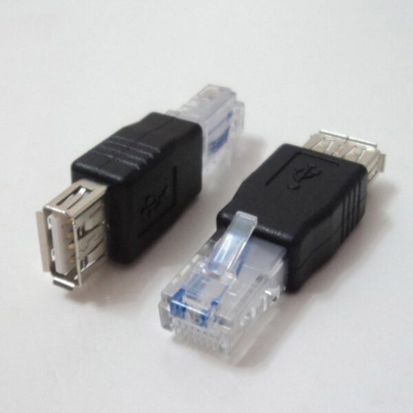 2Pcs PC USB to RJ45 Female A to Ethernet Internet RJ45 Connector Adapter New Arrival 1