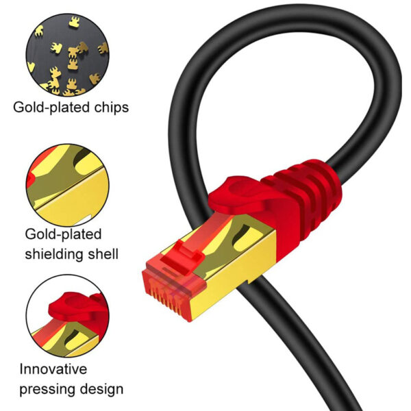 Cat7 Ethernet Cable High Speed 10Gbps Network LAN Patch Cord Internet Connection Splitter Coupler Contact for Modem Router 6