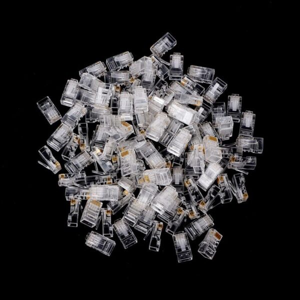 25/100Pcs Gold Plated RJ45 Net Network Cables Modular Plug Cat5 CAT5e Connector 8P8C Modular Rj45 Plug Terminals 6