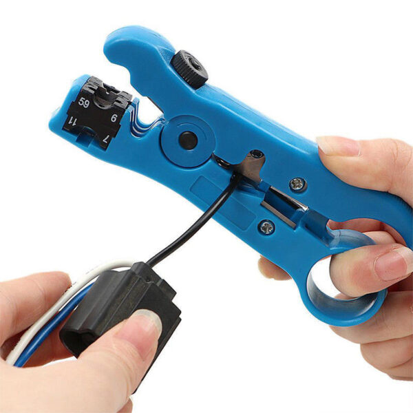 Flat or Round UTP Cat5 Cat6 Wire Coax Coaxial Stripping Tool Universal Cable Stripper Cutter Stripping Pliers Tool for Network 5