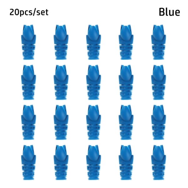 20Pcs/Pack CAT5e Crystal Head Sheath Ethernet Cable Protective Case Network Plug Socket Boot Cap Sleeve RJ45 Connector Jacket 4