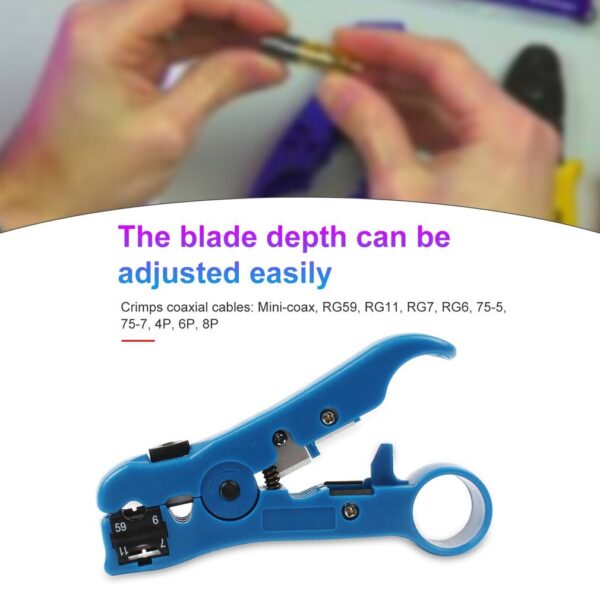 Universal Network Cable Stripper Cutter Stripping Pliers Tool Flat or Round UTP Cat5 Cat6 Wire Coax Coaxial Stripping Tool 4