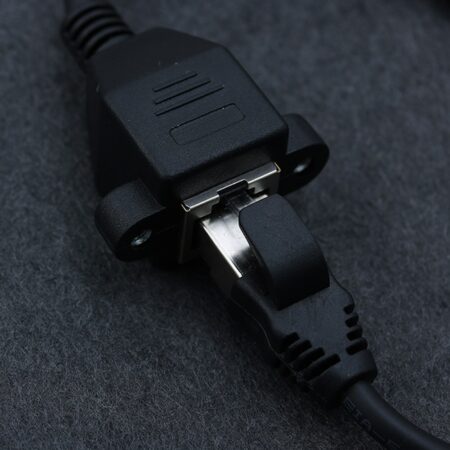 1pc 30cm RJ45 Male to Female Screw Panel Mount LAN Network Ethernet Extension Cable Screw Panel Mount Extension Cable 1