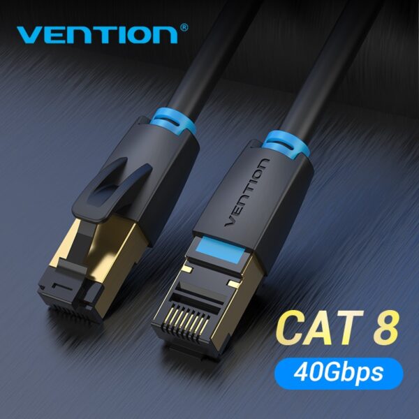 Vention Cat8 Ethernet Cable SFTP 40Gbps Super Speed RJ45 Network Cable Gold Plated Connector for Router Modem CAT8/7/6 Lan Cable 1