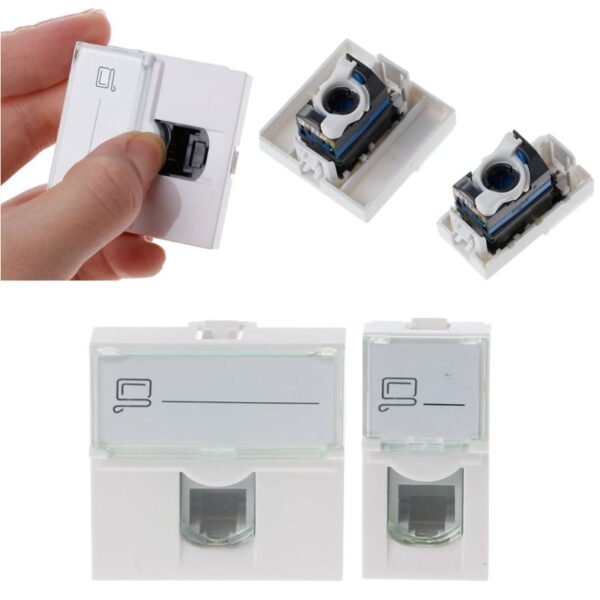 CAT6 Network Module Information Socket RJ45 8P8C Connector Adapter Keystone Jack Standard Wall Plate 1