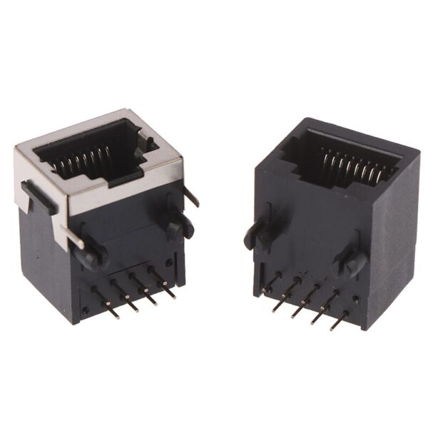 10PCS RJ45 Metal 8 Pin Female PCB Right Angle Board Jack Connector 5