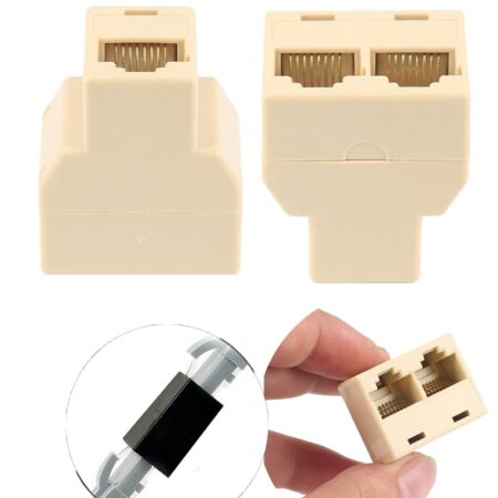 2021 RJ45 Splitter Ethernet Adapter Lan Cable 1 To 2 Ways Extender Splitter For Internet Connection Coupler Contact Modular Plug 1