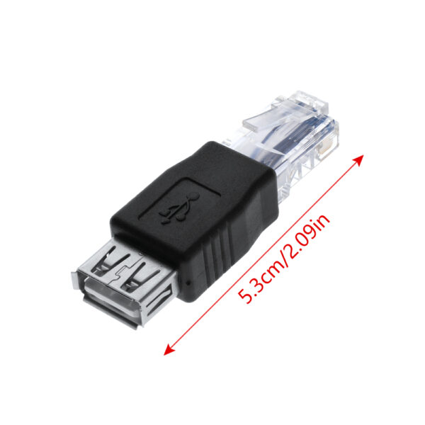 1/3PC USB Type A Female to Ethernet Internet RJ45 Male Network Converter Adapters Plug Socket 6