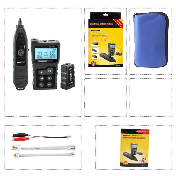 NOYAFA NF-8209/NF-488 RJ45 Cable Tracker Lan Tester PoE Ethernet cat5 cat6 Network Tools LCD Display Measure Length 6