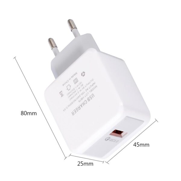 Portable US/EU USB Smart Mobile Phone Charger 9V 1.8A Travel Wall Charger QC3.0 Fast Charging Charger for Huawei Xiaomi Phones 6
