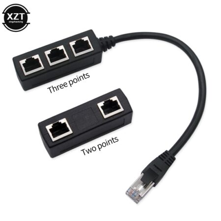 3 in 1 RJ45 Splitter LAN Ethernet Network RJ45 Connector Extender Adapter Cable for Networking Extension 1 Male to 2/3 Female 1