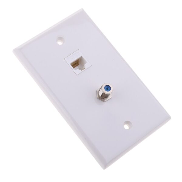 RJ45 Computer Wall Plate With Coaxial F Type Ethernet Network Face Plate Socket Outlet Wall Panel 3