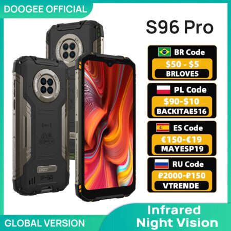 DOOGEE S96 Pro mobile phone Smartphone 48MP Round Quad Camera 20MP Infrared Night Vision Helio G90 Octa Core 8GB+128GB 6350mAh 1
