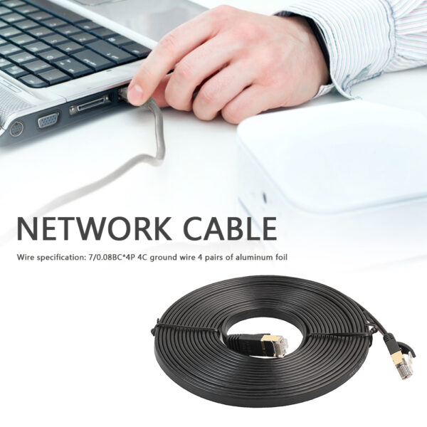 Cat7 Ethernet Cable RJ45 LAN Network Internet Patch Cord Set Modem Computer PC for Office Caring Computer Supplies 1