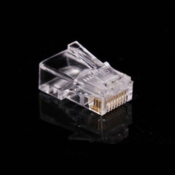 100pcs RJ45 Head PC Ethernet Cable Network Connector Gold Shielded Clear Modular Accessories Plug 8P8C 2