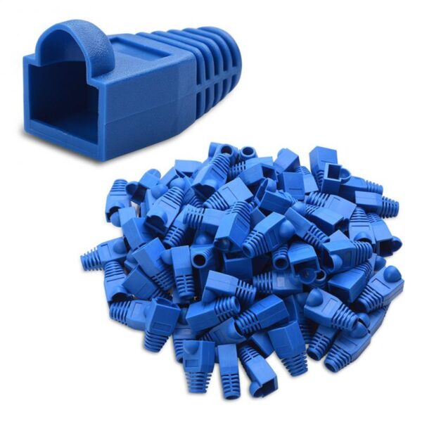 High Quality New 100Pcs RJ45 Connector Modular Network Plug End Cap Boot Guard Head Plug Cable Protection Mini Protective Cover 5