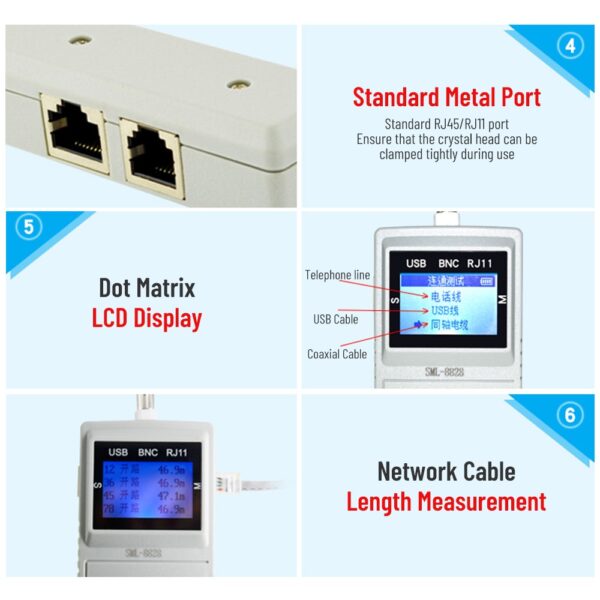 RJ45 Network Tool cable tracer USB Telephone line Finder wire length  LAN Network Cable Tester with LCD display Cable tracker 3