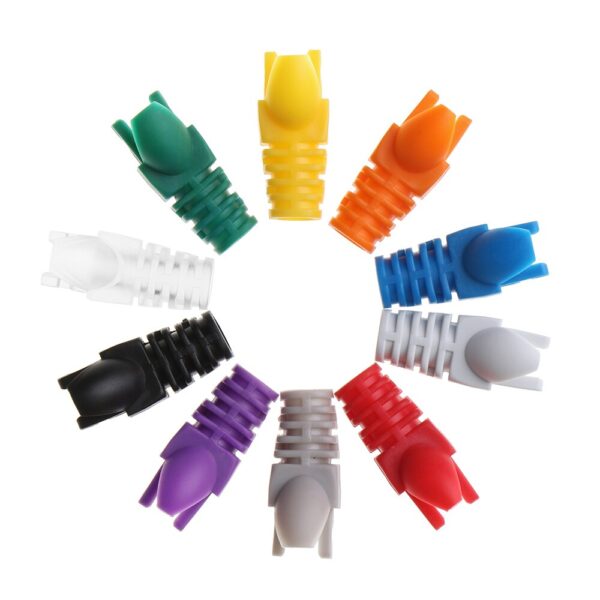 20Pcs/Pack CAT5e Crystal Head Sheath Ethernet Cable Protective Case Network Plug Socket Boot Cap Sleeve RJ45 Connector Jacket 3