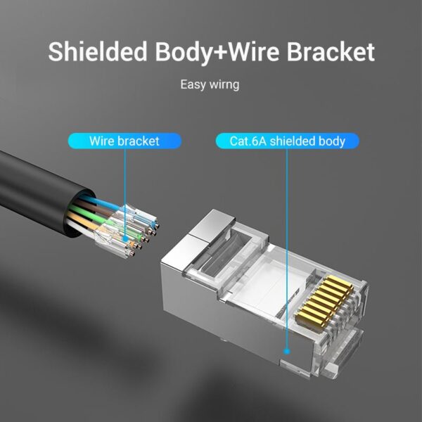 10pcs/pack Idf Series Rj45 Connector Cat6 10 Gigabit Shielded Crystal Head Ethernet Cable  Head  Plug 4