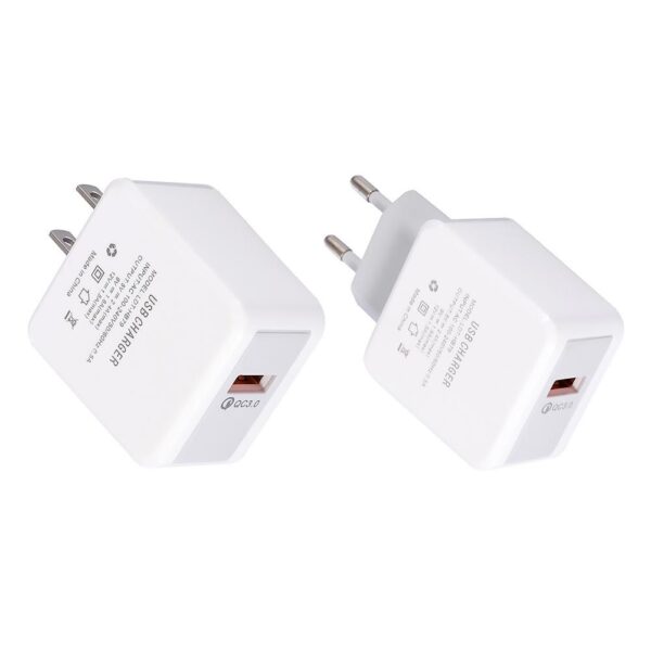 Portable US/EU USB Smart Mobile Phone Charger 9V 1.8A Travel Wall Charger QC3.0 Fast Charging Charger for Huawei Xiaomi Phones 3
