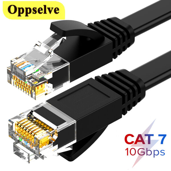 CAT7 Round Ethernet Cat6 Lan Cable RJ45 Network Patch Cord For Laptop RJ45 Internet Cable Splitter Connector For Wireless Router 1