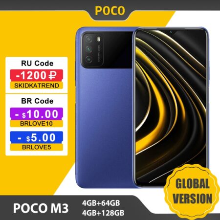 Spain Warehouse Global Version POCO M3 Smartphone 4GB 64GB/128GB Phone Snapdragon 662 6.53" Display 6000mAh Battery 48MP Camera 1