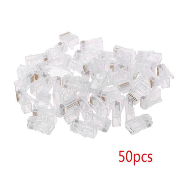 2020 New 50 Pcs/Pack Stranded 10P10C Network Cable Connector RJ48 Crystal Plug Modular 1