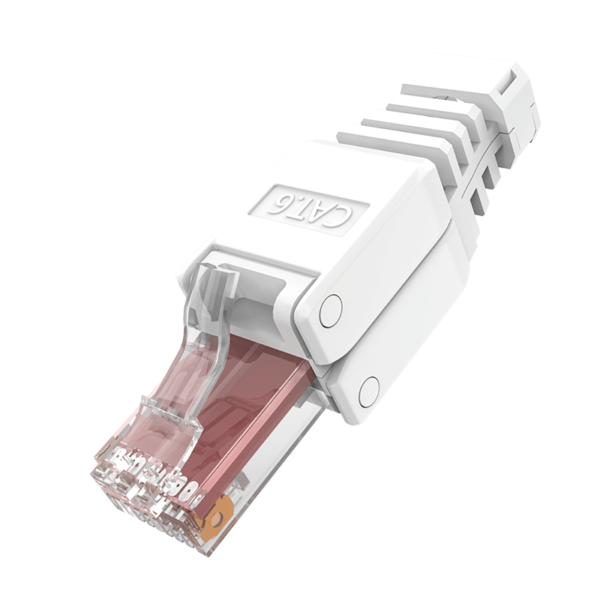 LIJIA Tool-Free Shielded RJ45 network cable connector Ethernet cable plug Cat6 Connector UTP Unshielded Twisted Pair Gold Plate 1