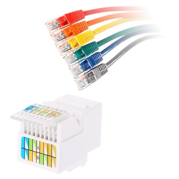 5 Pcs RJ45 Jack Socket Cat6 Network Ethernet Connection Adapter Tool-Less Module 3