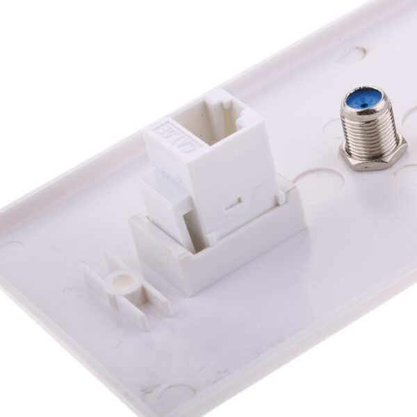 RJ45 Computer Wall Plate With Coaxial F Type Ethernet Network Face Plate Socket Outlet Wall Panel 5