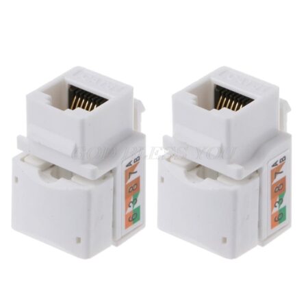 2Pcs CAT6 Network Module Information Socket RJ45 Connector Adapter Keystone Jack Drop Shipping 1