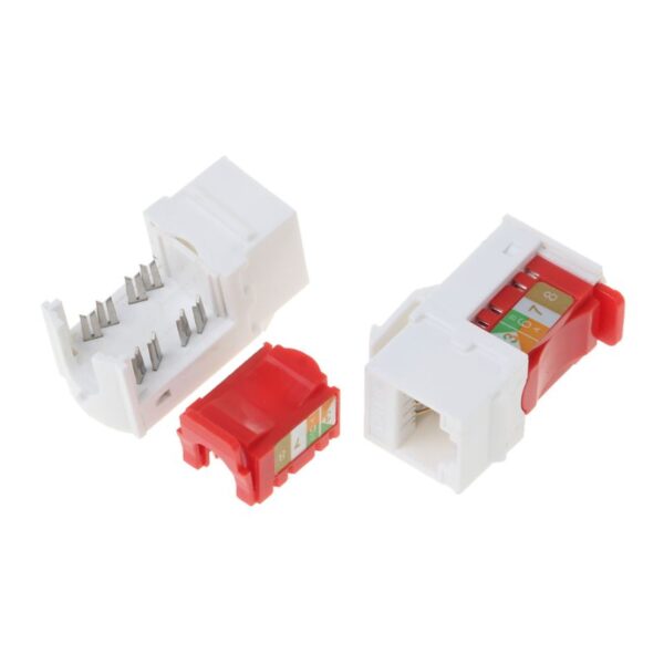 2Pcs CAT6 Network Module Information Socket RJ45 Connector Adapter Keystone Jacks Modules Tool-free Connection Y51A 4