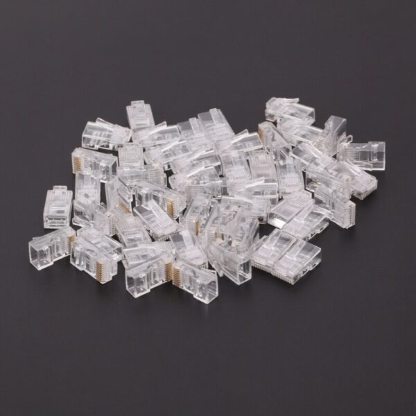 2020 New 50 Pcs/Pack Stranded 10P10C Network Cable Connector RJ48 Crystal Plug Modular 5