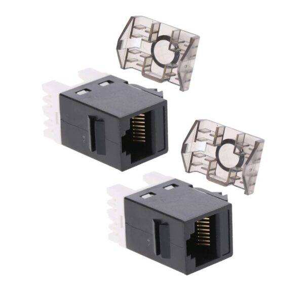 2Pcs UTP CAT6 Network Module RJ45 Connector Cable Adapter Keystone Jack 2