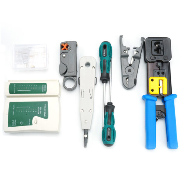 New Network Tool Kit Set, Crimp Tool Rj45, Cat5 Cat6 Cable Tester Repair Wire Stripping Cutter, Rj45 Coax Plug Crimping, Rj11 Wi 2