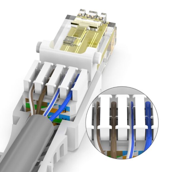 CCTV Ethernet Cable Tool-less Crystal Head Plug CAT6 RJ45 Connector Tool-less Connector No Crimp Connectors 3